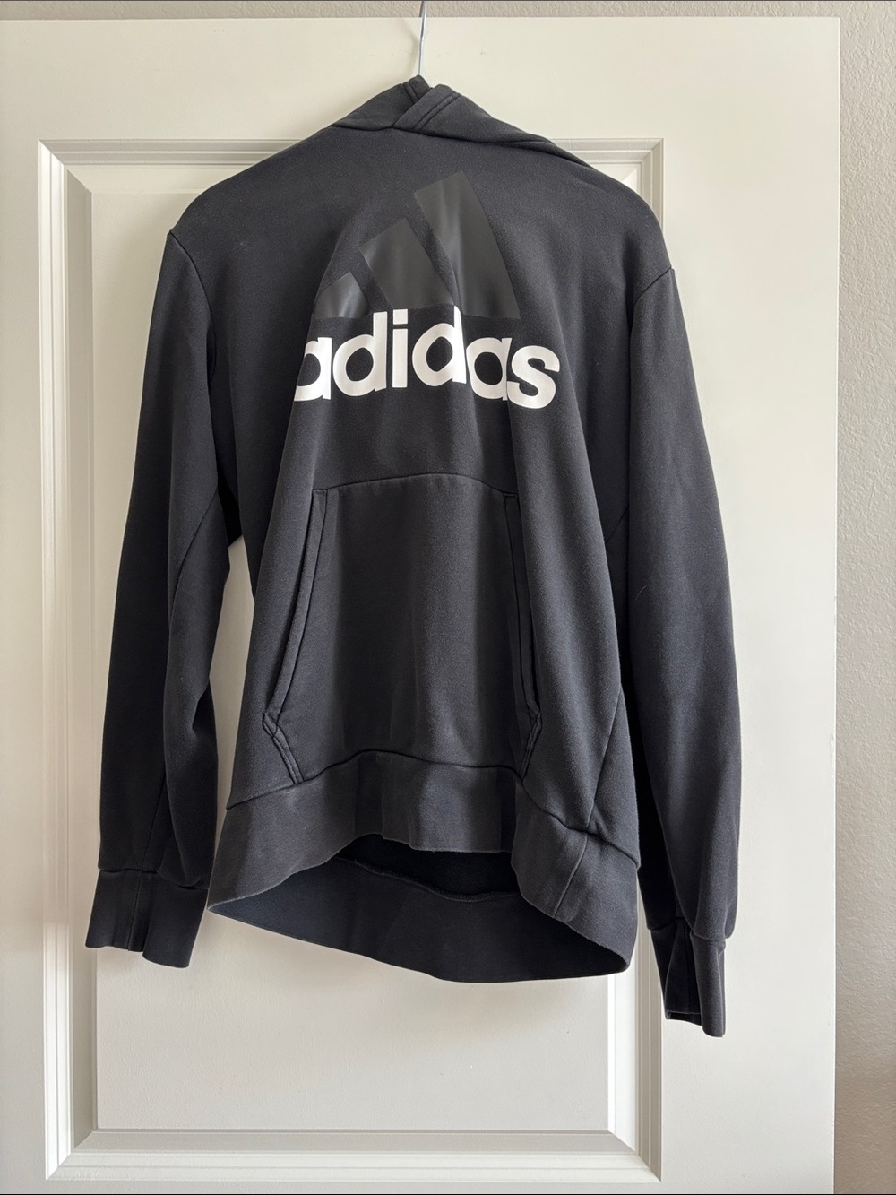 adidas Black Hoodie with White Logo - Women's Pullover
